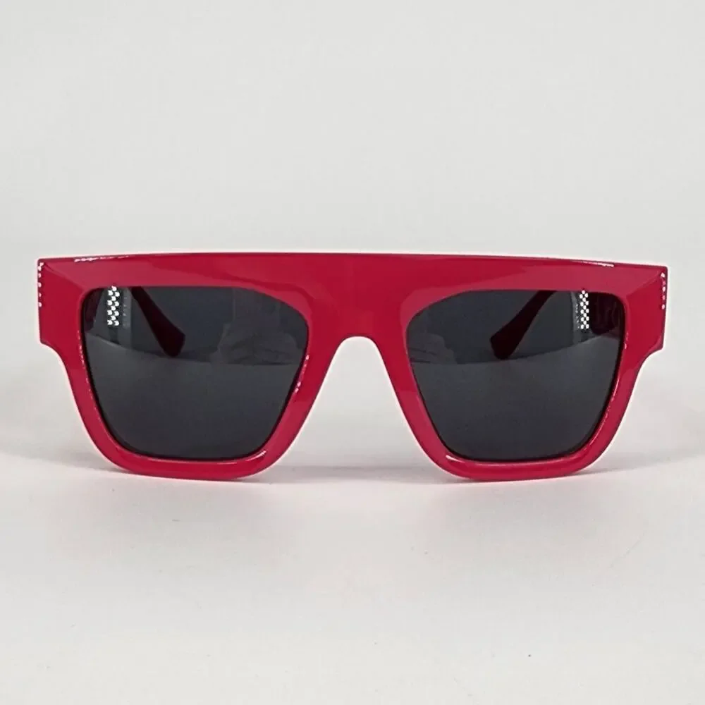 Versace Bright Pink Cutout Logo Square Sunglasses Unisex New in Box